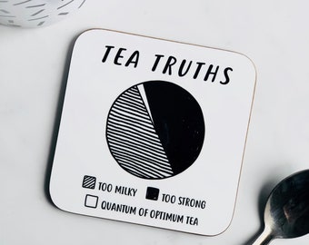Tea Truths coaster - coasters - funny coasters - tea gifts - drinks coasters - drinks coaster