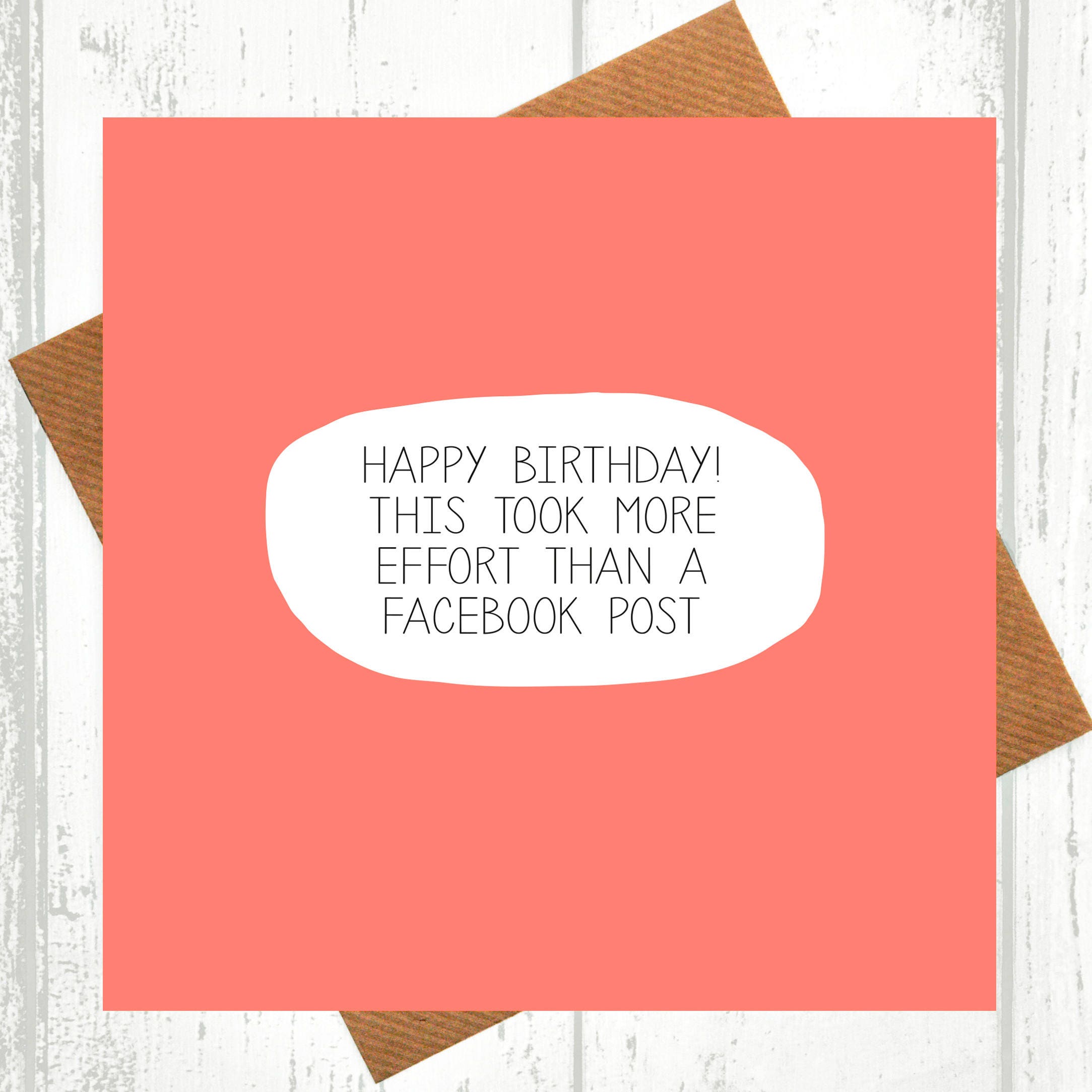 Funny Birthday Card This Took More Effort Than A Facebook - Etsy Australia Funny Birthday Card This Took More Effort Than A Facebook - Etsy Australia