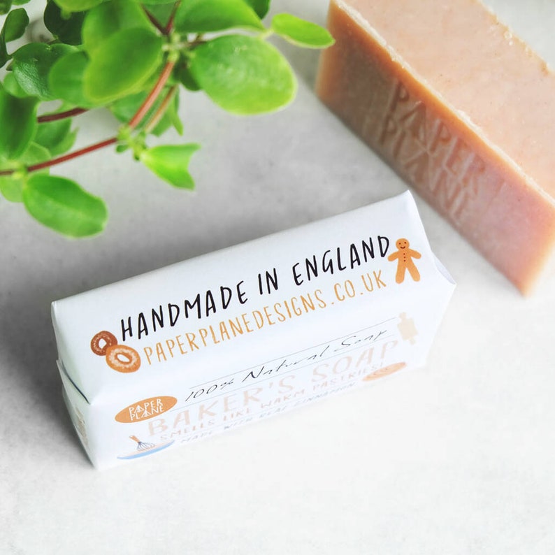 100% Natural vegan Baker's Soap with real cinnamon Plastic-Free Gift For Baker Eco image 2