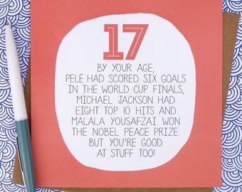 Funny 17th Birthday Card