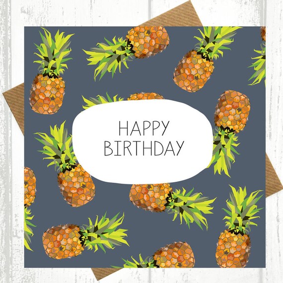 Carte Danniversaire Ananas Etsy Carte Danniversaire Ananas Etsy