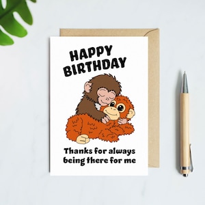 Punch The Monkey Cute Birthday Card Viral Baby Monkey