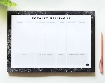 Totally Nailing It Desk Planner - 50 pages A4 desk pad organiser