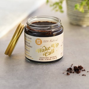 Wake Up Call Coffee Scrub - Face and Body Exfoliator - Exfoliating Scrub - Face scrub - Body Scrub - 100% Natural - Vegan - Sustainable