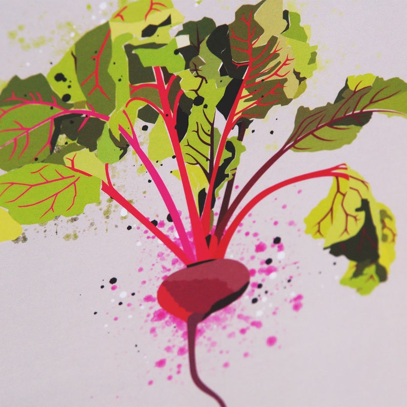 Beetroot print - Kitchen Print - Vegetable print for Kitchen - A4 Kitchen Print - A3 Kitchen Print image 3