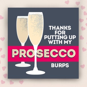 Carte Merci pour mettre en place avec mon Prosecco rots