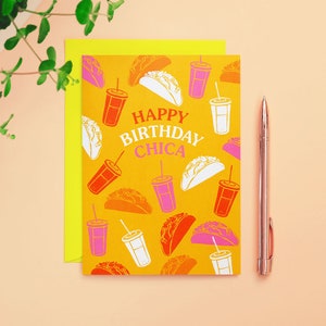 Happy Birthday Chica - carte tacos