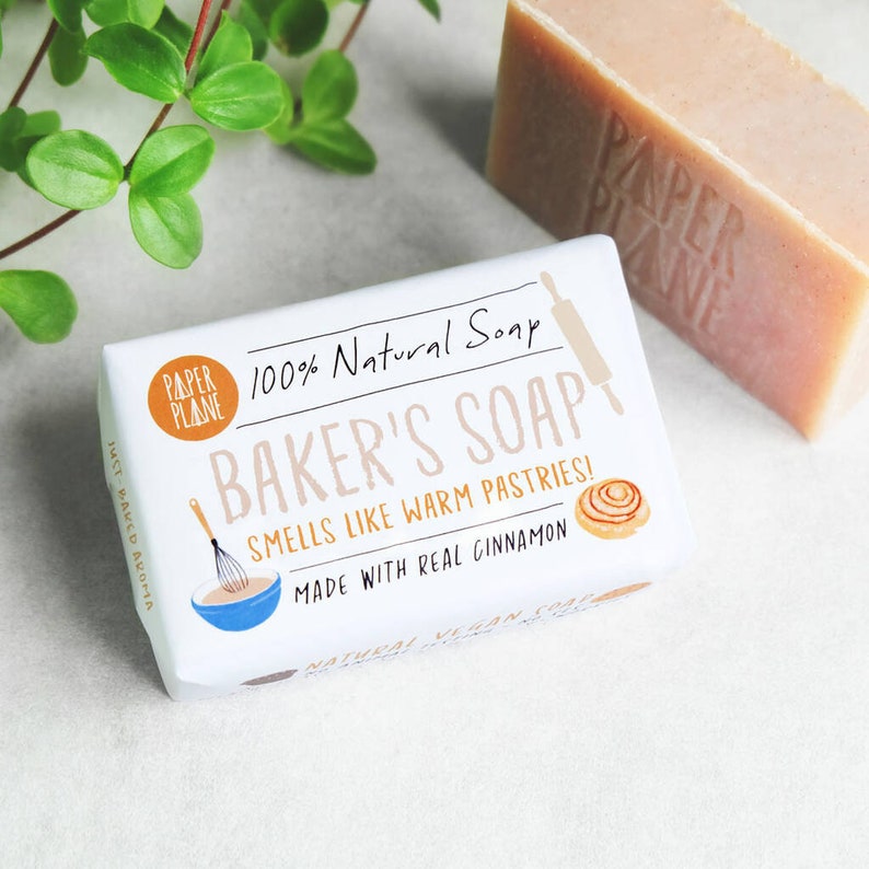 100% Natural vegan Baker's Soap with real cinnamon Plastic-Free Gift For Baker Eco image 1