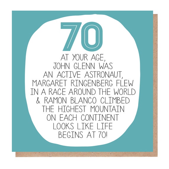 Funny 70th Birthday Card Etsy Singapore