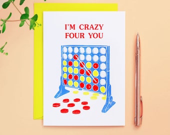 I'm Crazy Four You - anniversary card - valentine's card