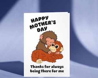 Punch The Monkey Funny Mother's Day Card For Mum/Mom