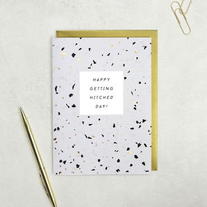 Gelukkig krijgen gespannen dag - Wedding Card