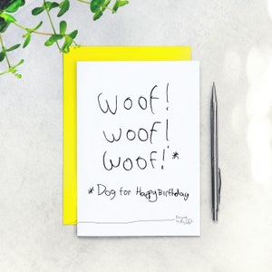 Cartão de aniversário do cachorro - cachorro para feliz aniversário - desenhado por cachorro