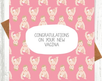 Congratulations On Your New Vagina new baby card