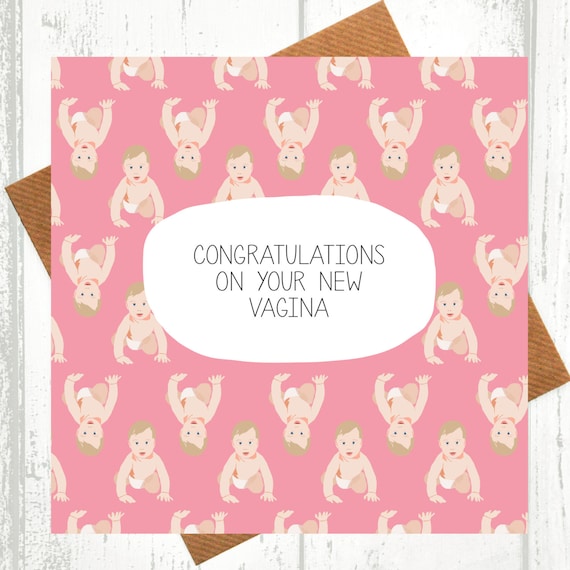 Felicidades Por Tu Nueva Vagina Nueva Tarjeta De Bebe Etsy