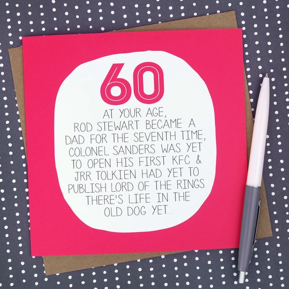 60. Geburtstag Karte auf Ihr Alter lustige 60 | Etsy