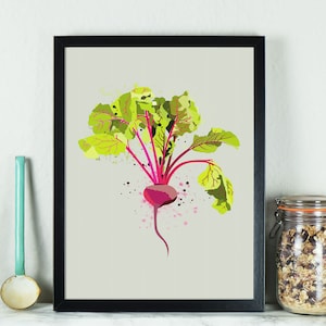 Beetroot print - Kitchen Print - Vegetable print for Kitchen - A4 Kitchen Print - A3 Kitchen Print image 1
