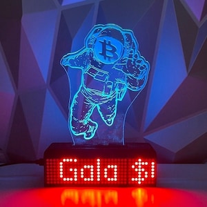 Bitcoin Astronaut RGB Light 5” Crypto Coin Price Ticker Display
