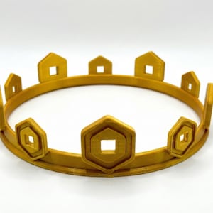3D-tryckt Roblox Crown Tiara – Tillbehör till Gamer-födelsedagsfest