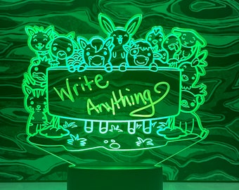 Kinder LED Message Board - Acryl Schreibtischlampe, Trocken abwischbares Schild