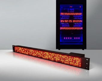 19-inch 1RU netwerkserver rackgemonteerd led-matrixdisplay Voorraden, ETF's en cryptoticker, sport, YouTube-abonneeteller, Prometheus, MQTT