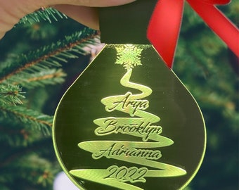 Family Christmas Tree LED Personalized Christmas Ornament