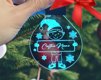 Christmas Elf LED Personalized Christmas ornament/Backpack Keychain