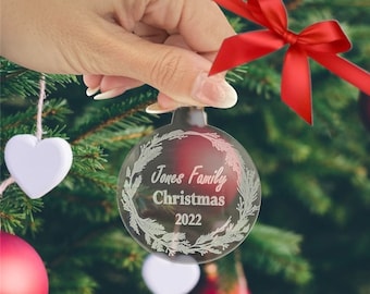 Christmas Ornament - Family Wreath Personalized
