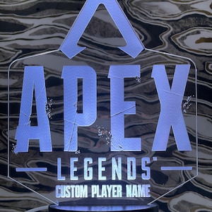 Apex Gamer Tag Home Decor Sign | Gamer Tag Desk Accessories | Gamer Tag Desk Plaque | Desk Night Light