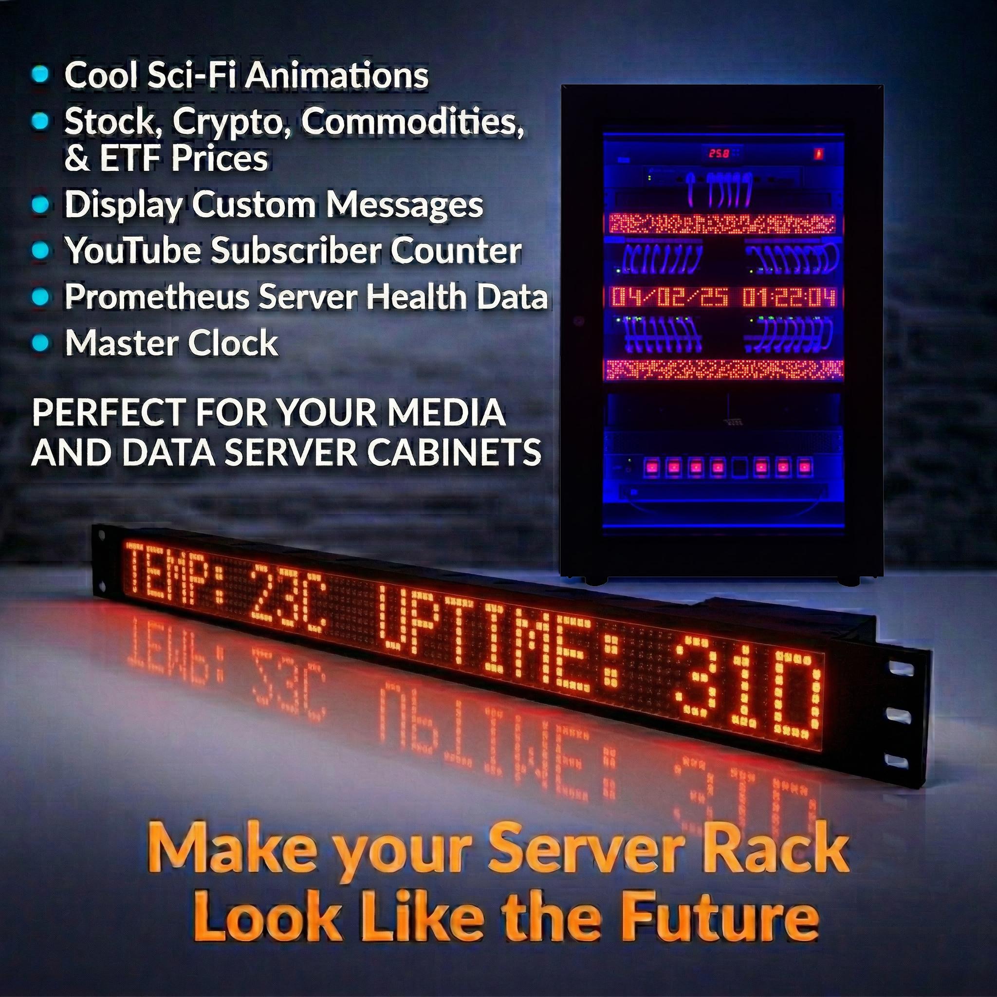 10inch 1RU Network Server Rack Mount Led Display Fits Geekpi Deskpi ...