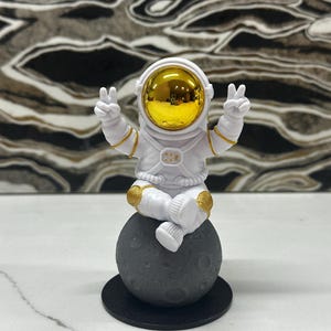 Meditating Astonaut figurine Crypto Moon Mission Bitcoin enthusiast gift