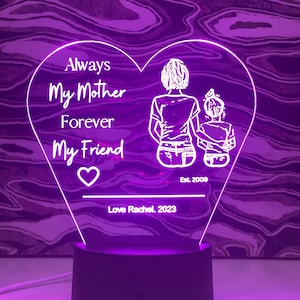 Mom Bestfriend Herz Acryl Schild | Herz Nachtlicht | Muttertagsgeschenk | Liebe Herz Zeichen | Herz-Plakette | Mama Nachtlicht