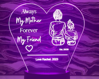 Personalisierte Mom Herz Acryl LED Nachtlicht | Muttertags Geschenk