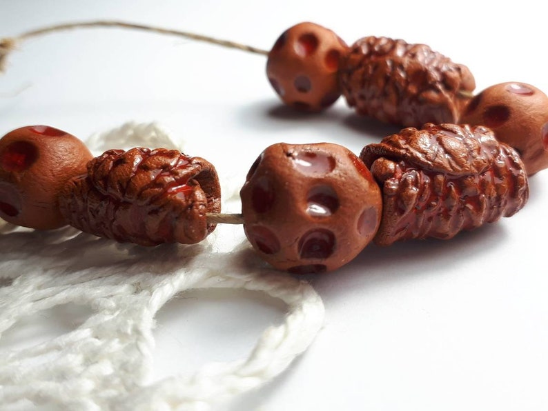 ceramic raw beads 7 components for jewelry making elements handmade ceramic raw beads zolanna beads hand formed