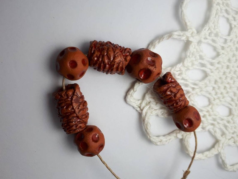 ceramic raw beads 7 components for jewelry making elements handmade ceramic raw beads zolanna beads hand formed