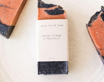 Patchouli Soap Bar with Sweet Orange, Natural Cold Process