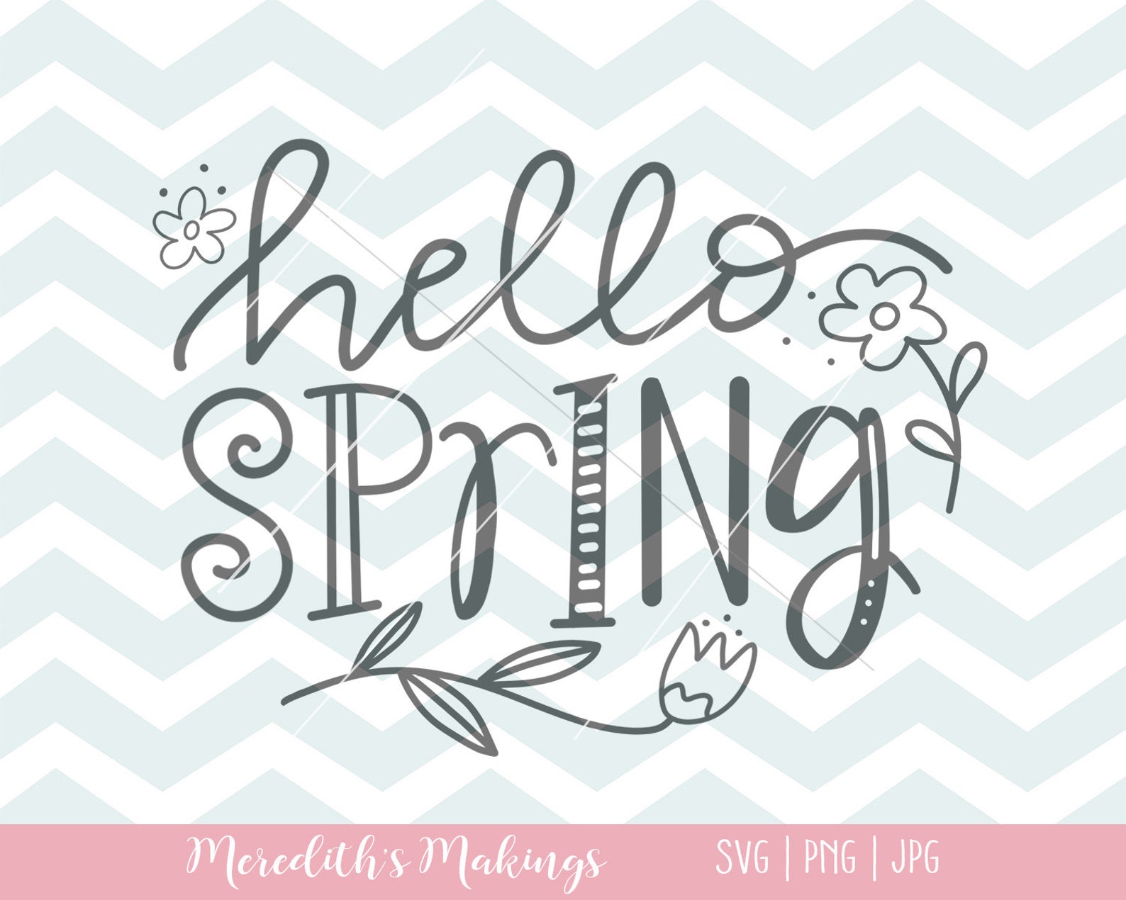Hello Spring Hand Lettered SVG Whimsical Lettering Spring | Etsy