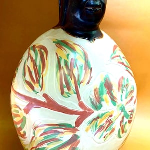 Woman Headed Pitcher with Design 18&quot;H