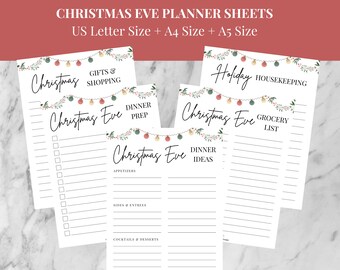 CHRISTMAS EVE Party Printables To Help Organize Your Holiday Season - These Handy PDFs are Great for Both Digital Planners & Printed Use