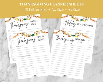 THANKSGIVING Party Prep Printables To Help Organize Your Holiday Dinner - These Handy PDFs are Great for Both Digital Planners & Printed Use