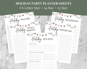 HOLIDAY Party Prep Printables To Help Organize Your Holiday Season - These Handy PDFs are Great for Both Digital Planners & Printed Use