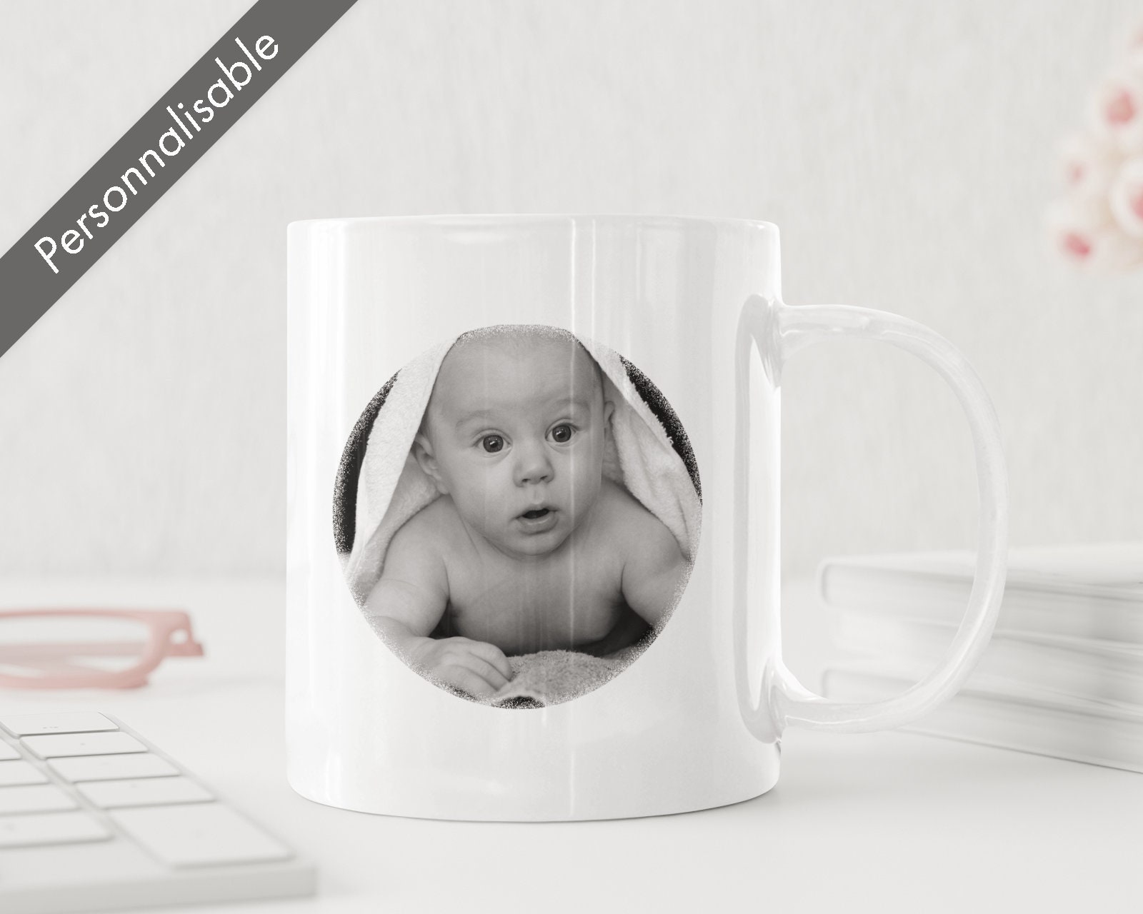 Tasse Personnalisée avec Photo de Votre Bébé et Sa Date Naissance