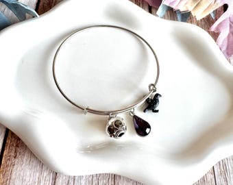 Edgar Allen Poe Inspired Bangle Bracelet