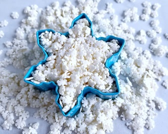 Snowflake Shaped Sprinkles-  3oz  White Confetti Sprinkles