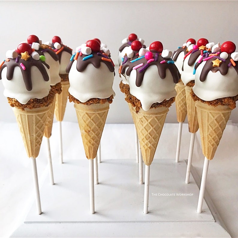 Ice Cream Cone Cake Pops Birthday Cake Pops, Ice Cream Cake Pops, Ice Cream Party image 3