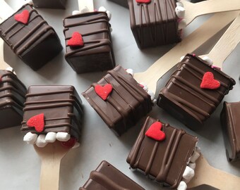 Chocolate Heart Hot Chocolate Spoon - Chocolate Lovers Hot Chocolate on a Stick, Hot Cocoa Spoon