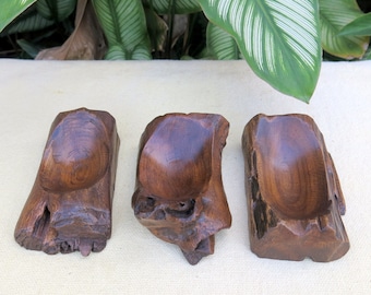 Plato de anillo, tazón de joyería, tazón de madera, jabonera de madera, tazón de madera a la deriva, tazón antiguo, tazón de madera tallada, tazón de madera rústica, plato de monedas.