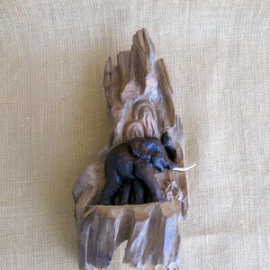 Carved Wood Elephant, Wood Carving, Elephant Carving, Wall Décor, Wall Hanging, Wall Art, Decorative Wall Hanging, Home Décor, Driftwood image 4