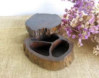 One of a Kind Box, Unique Box, Rare Box, Log Box, Burl Wood, Jewelry Box, Ring Box, Brown Wooden, Rustic Wooden Box, Driftwood, Antique Box.