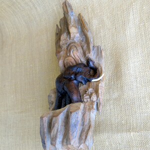 Carved Wood Elephant, Wood Carving, Elephant Carving, Wall Décor, Wall Hanging, Wall Art, Decorative Wall Hanging, Home Décor, Driftwood image 2